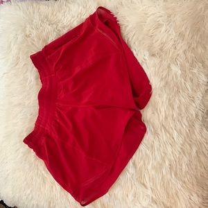 Red hottie hot lulu lemon shorts
